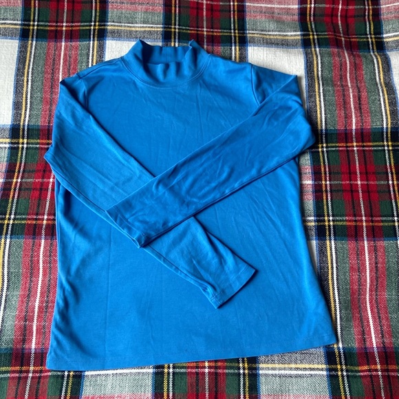 Ll bean supima cotton size Xsmall turtleneck beautiful blue - Picture 2 of 3